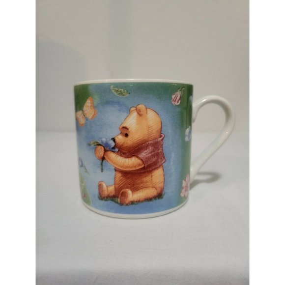 Winnie The Pooh Coffee Mug Simply Pooh Disney Flowers Butterflies Cup - Picture 1 of 6